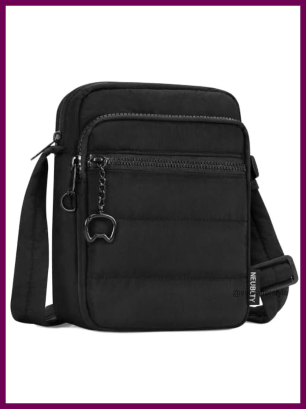 Small Quilted Nylon Crossbody Bag RFID Cell Phone Purse Travel
